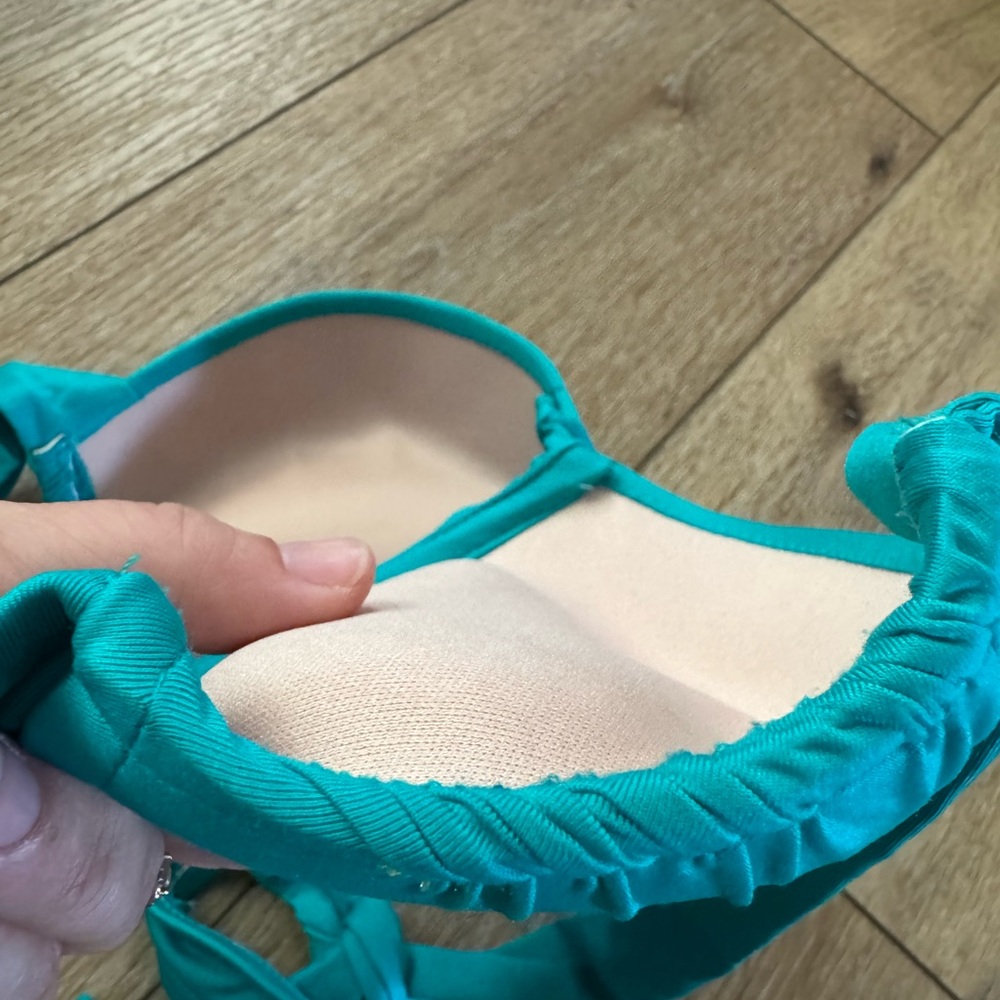 Mossimo Y2K Turquoise Halter Push Up Bikini Top, size Small - Picture 7 of 7